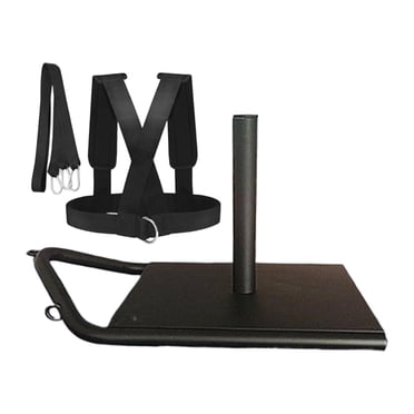 Siruishop Traîneau de Musculation Entraînement de Force Traîneau Entraînement de Résistance Accessoire Noir pour Améliorer la Vitesse Traverser Facilement les Obstacles avec Ceinture