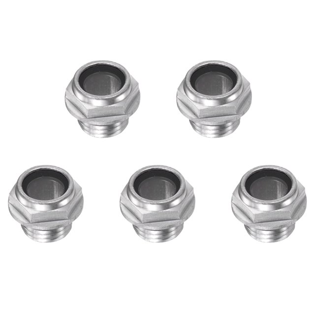 Unique Bargains M14x1.5mm Male Threaded Aluminum Air Compressor Oil Level Gauge Sight Glass 5Packs