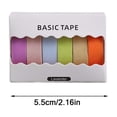 thumbnail image 2 of 6-Color Solid Washi Tape Set - 300cm x 0.9cm Japanese Paper Tapes for Journaling, Scrapbooking, DIY Crafts - 6 Basic Colors, Easy-Tear Decorative Stickers for Notebooks & Planners, 2 of 2