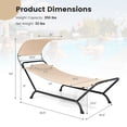 thumbnail image 3 of Gymax Chaise Lounge Bed w/ Detachable Sunshade Canopy Hammock w/ Rustproof Metal Stand Beige, 3 of 10