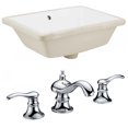 thumbnail image 1 of 18.25-in. W Rectangle Bathroom Undermount Sink Set In White - Chrome Hardware AI-22765, 1 of 8