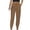 Brown, variant on RKSTN Womens Pants Woman Color Cotton And Linen Drawstring Elastic Waist Long Straight Pants Soft Loose Straight Leg Hiking Pants