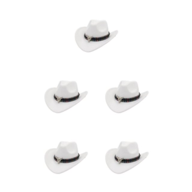Decodeary Western Outback Cowboy Hat Channel Inner Cowboy Classic Hat Large Brim Provides white 5Set