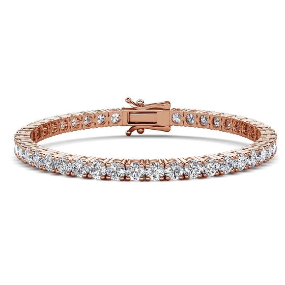 Cate & Chloe Kaylee Bracelet Tennis Plaqué Or Rose 18k avec Cristaux en Diamant Simulé pour Femmes