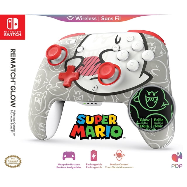 Manette sans fil Turtle Beach® Rematch™ : Boo-Hoo - Nintendo Switch™, Nintendo Switch™ Lite, et Nintendo Switch™ - Modèle OLED, Nintendo Switch™ 2, phosphorescente, batterie rechargeable