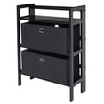 thumbnail image 1 of Torino 3-PC Set Folding Bookcase w/ Fabric Basket, 1 of 9