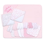 The Peanutshell Baby Hooded Towels and Washcloths Gift Bath Set, 23 Piece, Pink