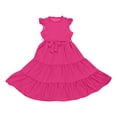 thumbnail image 3 of MIASHUI Elegant Girls Chiffon Party Dress With Ruffle Sleeves Neck Detail And Waist Belt For Festive Summer Occasions Hot Pink,150.00, 3 of 5