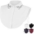 thumbnail image 1 of Collier Détachable en Strass à Carreaux de Noël Rouge, Faux Col pour Femmes, Demi-Chemise, 1 of 8