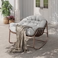 thumbnail image 2 of Gaderth Outdoor Papasan Rocking Chair, Oversized Wicker Lounge Chair With Cushion and Metal Frame, Patio Rattan Egg Rocker for Balcony, Backyard, Porch, Bedroom, Indoor Outdoor Seating, 2 of 7