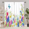 thumbnail image 4 of Innerwin Rideaux Protection UV Draperies Isolées Thermiquement Occultantes Imprimé Floral Rideau de Fenêtre Écoénergétique Imperméable Poche pour Tringle Panneau Moderne Bleu 120x150cm/47.24x59.06 Pouces LxH, 4 of 6
