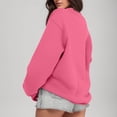 thumbnail image 4 of 2025 Chandail à Manches Longues pour Femmes Couleur Court Décontracté Col Rond Coupe Ample Chandail à Bande Chandail à Capuchon Pollover Molleton Automne Chandail pour Femmes, 4 of 7