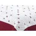 thumbnail image 5 of Marina Decoration Embroidered Stitching Coverlet Bedspread Ultra Soft Solid Bedding Summer Quilt Set with Quilted Sham, Red Floral Pattern, 5 of 5
