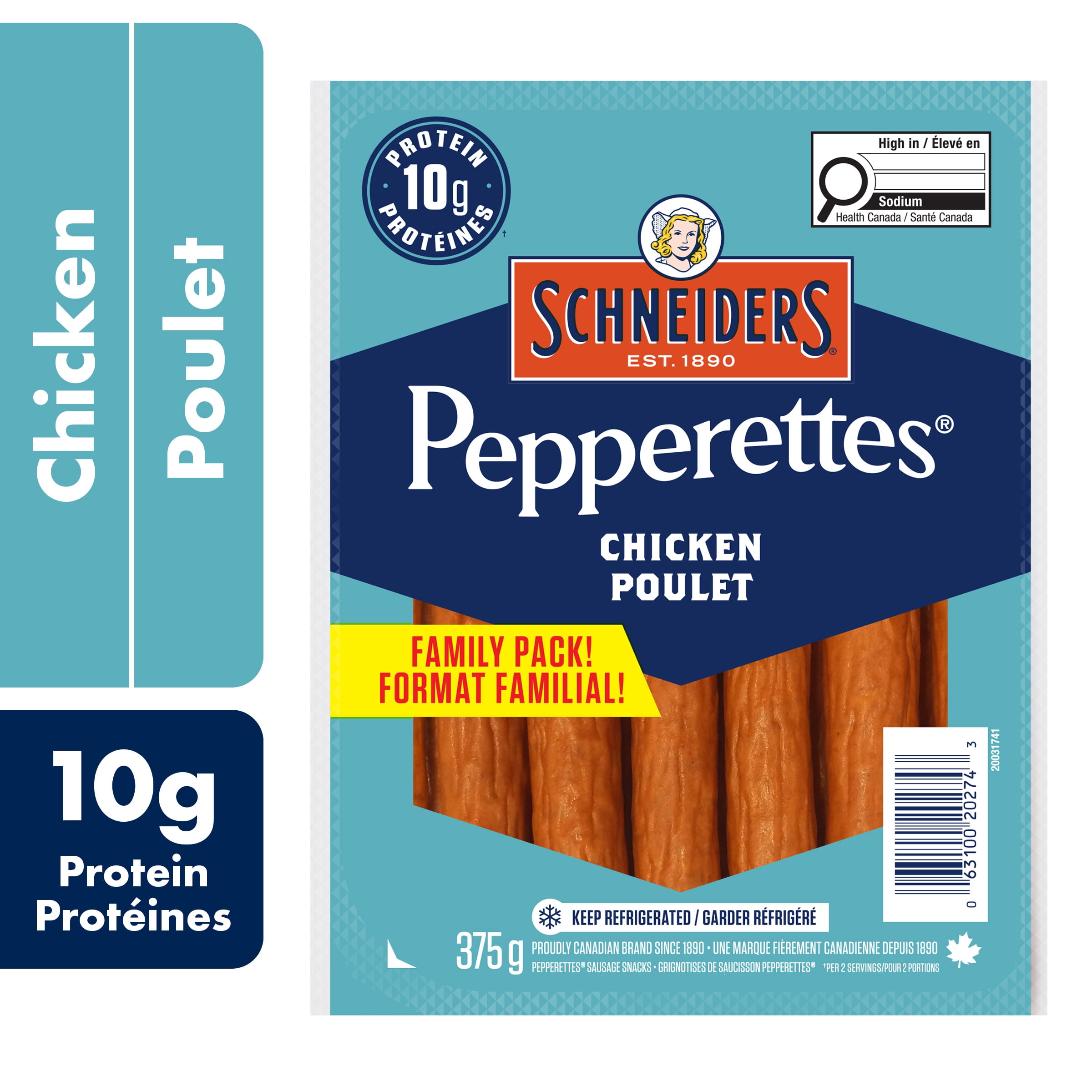 Schneiders Pepperettes® Chicken Sausage Snacks - High in Protein, 375 g