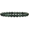thumbnail image 1 of Natural Dark Green Jade Gemstone 8mm Round Beads Stretch Bracelet 7 Inch Unisex, 1 of 4