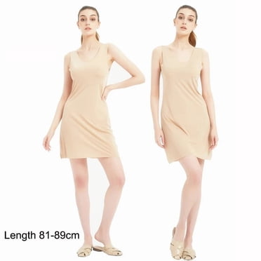 Robes Combinaisons Intégrales Grande Taille M-5TG pour Femmes Été Fines Sans Coutures en Soie Glacée Jupon sous-Jupe Sans Manches sous-Vêtements Robe Combinaisons