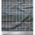 thumbnail image 1 of Soimoi Velvet Fabric Window Pane Check Fabric Prints by Yard 58 Inch Wide, 1 of 3