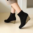 thumbnail image 5 of HKEJIAOI Bottines pour Femmes Grande Taille Bottes pour Femmes Plateforme Cheville Bout Rond Compensées Grande Taille Bottines Courtes, 5 of 5
