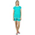 thumbnail image 2 of Bimba Ensemble de Pyjama en Dentelle Noir pour Femmes à Boutons, Chemise de Nuit en Rayonne et Short, Robe-8, 2 of 11
