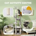 thumbnail image 4 of PawHut Arbre à Chat 71 Pouces avec Poteaux à Gratter, Condo, Lit, Gris Clair, 4 of 9