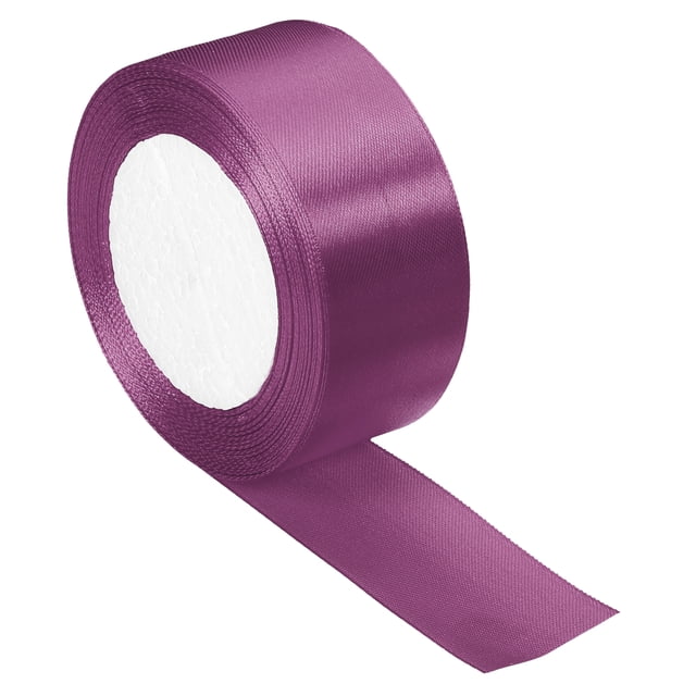 Unique Bargains 1.5" Wide 24 Yards Satin Ribbon Single Side Craft Roll Decoration Lilac Purple