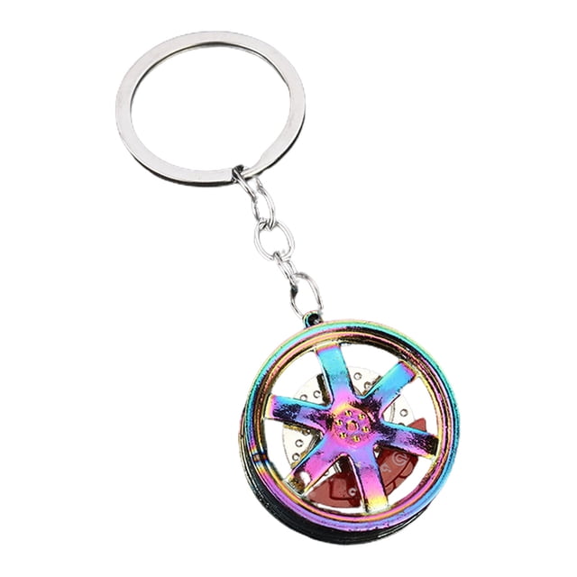 WRKEKC Clearance Male And Female Small Gift Pendants Car Keychain Alloy Car Wheel Keychain Tire Rim Keychain Car Parts Model Key Chains Car Keyring Pendant