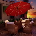 thumbnail image 2 of Patiojoy 10FT Solar Umbrella Patio Umbrella with 112 LED Lights Outdoor Table Market Umbrella with Crank Lifting Handle & Push Button Tilt System Wine, 2 of 10