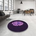 thumbnail image 4 of Ahgly Company Machine Washable Indoor Rectangle Transitional Deep Purple Area Rugs, 2' x 5', 4 of 7