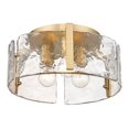 thumbnail image 4 of Aenon 3-Light Flush Mount in Pewter with Hammered Water Glass, 4 of 7