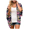 thumbnail image 2 of T-shirts pour Femmes Mode Décontractée Mode Ample Rétro Imprimé Multicolore Cardigan à Manches Mi-Longues Vestes en Jean pour Femmes Mode, 2 of 5