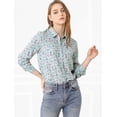thumbnail image 3 of INSPIRE CHIC Women's Button Down Long Sleeve Ditsy Floral Shirt, 3 of 6