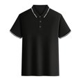 thumbnail image 1 of EOYWHK T-Shirts pour Hommes 4TG Compression Ajustée Chemise de Golf Col Rabattu Manches Courtes Couleur Unie Blouse de Bureau Liquidation, 1 of 3