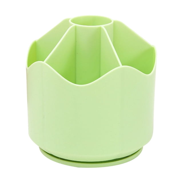 Kbndieu Rotatable Pencil Holder Pencil Case on Rotating Table - 6 Compartment Pencil Case for School Office, Cosmetic Storage Home Essentials