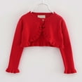 thumbnail image 2 of Hjtefg Girls' Knit Cardigan - Soft Lightweight Sweater | Comfortable Layering Piece for Versatile Styling,Color: Red Size: 2-3 Years, 2 of 4