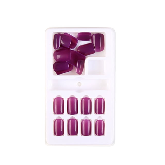 Graflsoa 24-Piece Reusable Nail Art Kit - Durable ABS Nail Tips with Gel Pads, Wood Stick, Nail File & Wipe for DIY or Professional Use (Model F648-15)