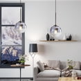 thumbnail image 4 of KCO Lighting Modern Black Globe Pendant Light, Mercury Glass Ceiling Light, Mid Century Silver Kitchen Hanging Light Over Island, 4 of 10