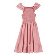thumbnail image 4 of Tranfacy Casual Dresses for Girls,Girls Ruffle Dress,Summer Dresses Cute Double Layer Ruffle Sleeve Smocked Flowy Dress, 4 of 4