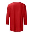 thumbnail image 4 of Chemises pour Femmes Habillées Décontractées, Chemises à Manches 3/4 pour Femmes, Tuniques à Manches Courtes Grande Taille pour Femmes, T-shirt à Manches 3/4 à Col Rond Imprimé Lettres Mode Décontractée pour Femmes, 4 of 5