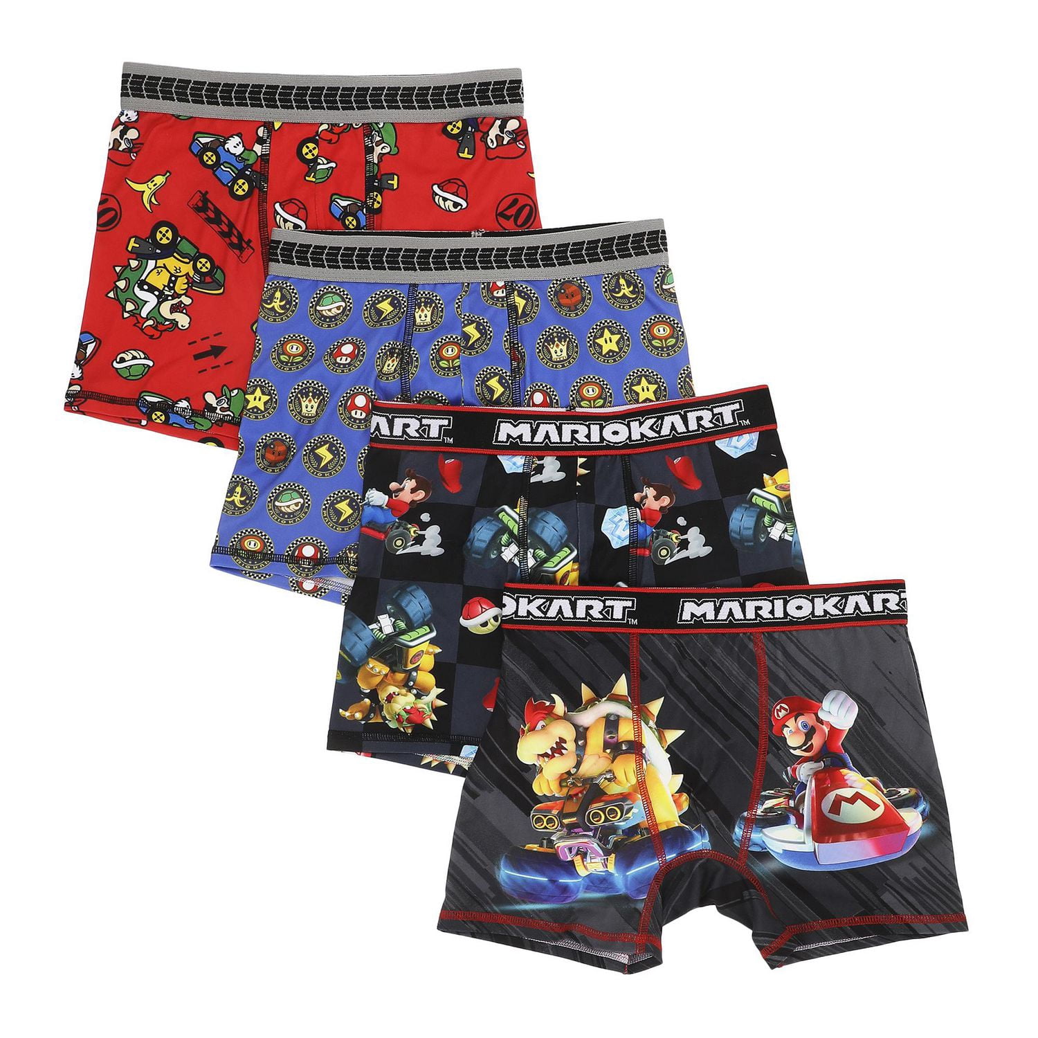 Mario Kart Boys' 4-Pack Boxer Briefs