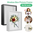 thumbnail image 1 of EASTIN 8x10 inch Shadow Box Frame with Linen Back - Sturdy Rustic Memory Display Case of Flower Pictures Medals and More Tempered Glass, 1 of 8