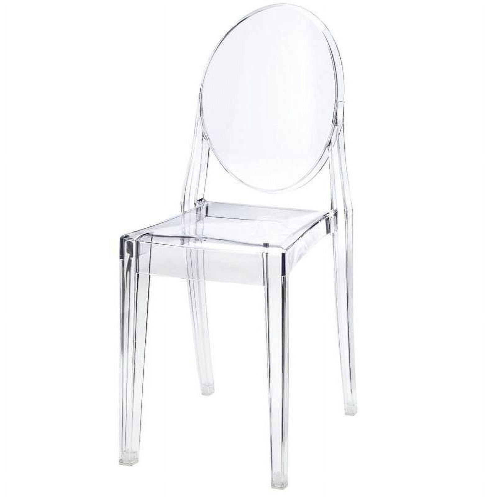 Modern Ghost Side Chair – Transparent Clear Acrylic Dining Chair with Durable Design, Stackable for Dining or Accent Spaces