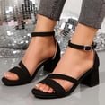 thumbnail image 2 of CHGBMOK Sandals Womens Breathable One-Strap Spring and Summer New Versatile Suede Thick Heel High Heels Sizes 35-42, 2 of 9