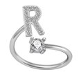 thumbnail image 1 of PVCS Exquisite Fashion 26 English Alphabet Style Ring Letter Fashion Copper Ring, 1 of 1