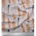 thumbnail image 1 of Soimoi Gray Poly Georgette Fabric Eagle Feather Decor Fabric Printed Yard 42 Inch Wide, 1 of 3