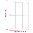 thumbnail image 4 of vidaXL 3-Panel Room Divider White 150x200 cm Fabric, 4 of 5