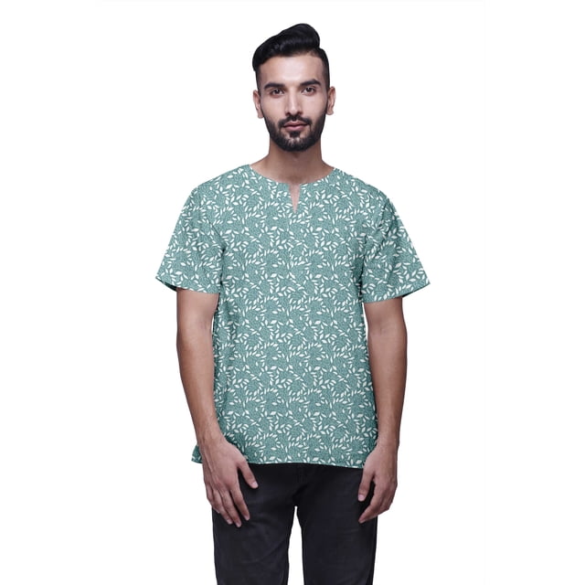 Atasi Indian Kurta For Boys Printed Short Sleeve Kurta For Men Designer Kurta
