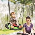 thumbnail image 2 of Qaba Saucer Tree Swing for Kids, 24 inch Round Flying Swing Seat, Green, 2 of 9