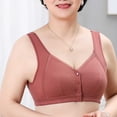 thumbnail image 3 of Bigersell Wireless Front Closure Bras for Women Daisy Bra for Seniors Front Closure Front Closure Bra Snap Front Bras for Women Comfort Bras for Older Women R-11-Coffee 110C, 3 of 5