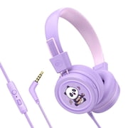 MEE audio KidJamz Wired Headphones w/ 3.5mm Plug, Safe Listening Kids Headset for School (Lavender)