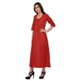 thumbnail image 2 of Moomaya Kurtis en Coton Uni pour Femmes Tenue de Fête Manches 3/4 Robe Mode pour Femmes, 2 of 5